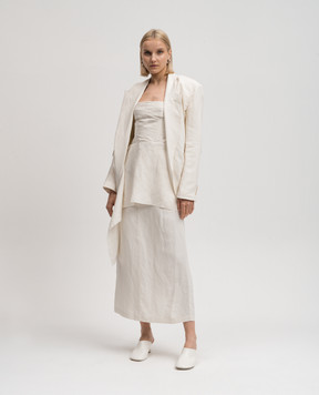 UMA WANG Beige jacket Katrin asymmetrical cut UW6037