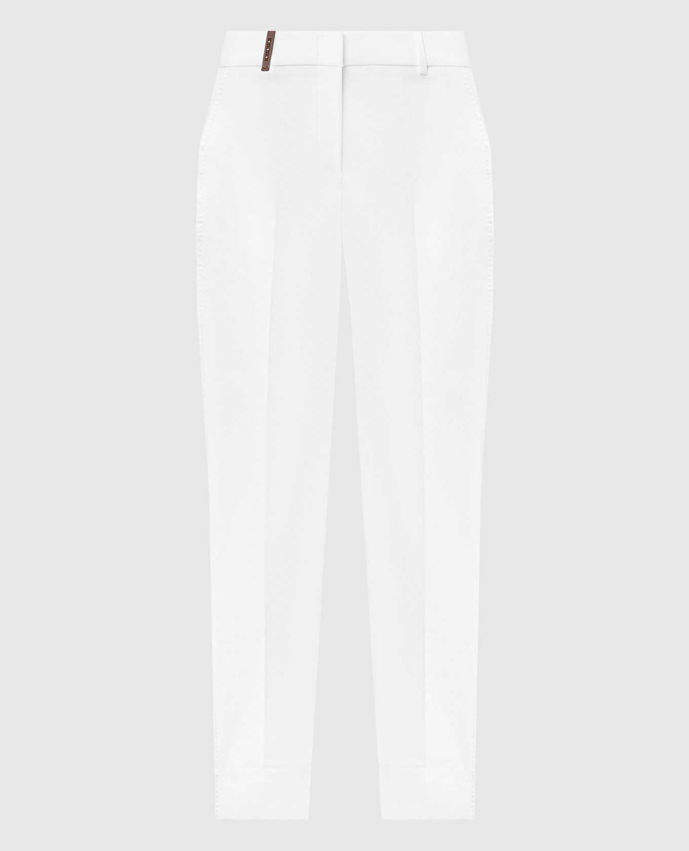 

White chinos with brand patch Peserico