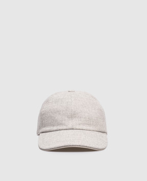 Peserico Grey wool cap with logo R76050C0CC642