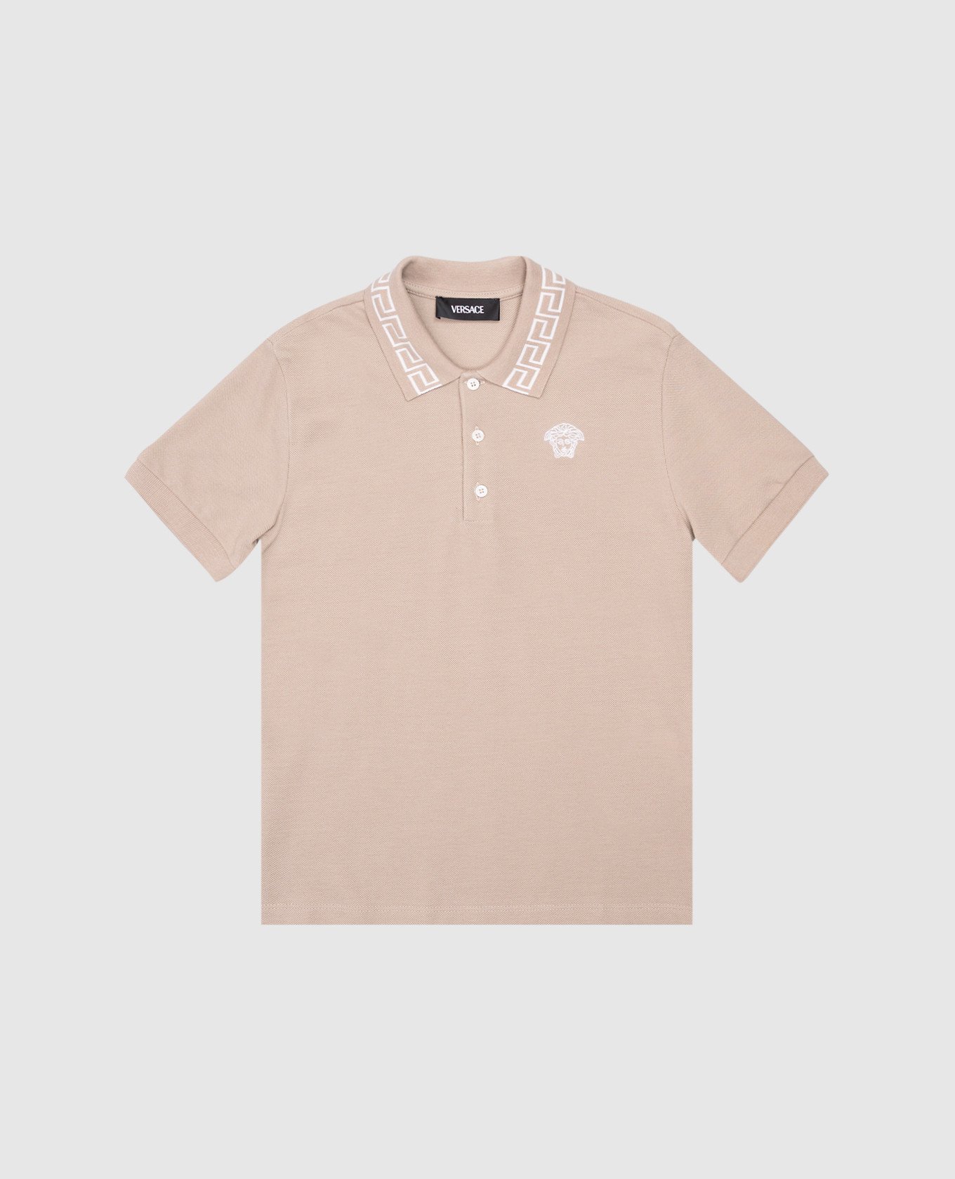 

Children's beige polo Greca Versace