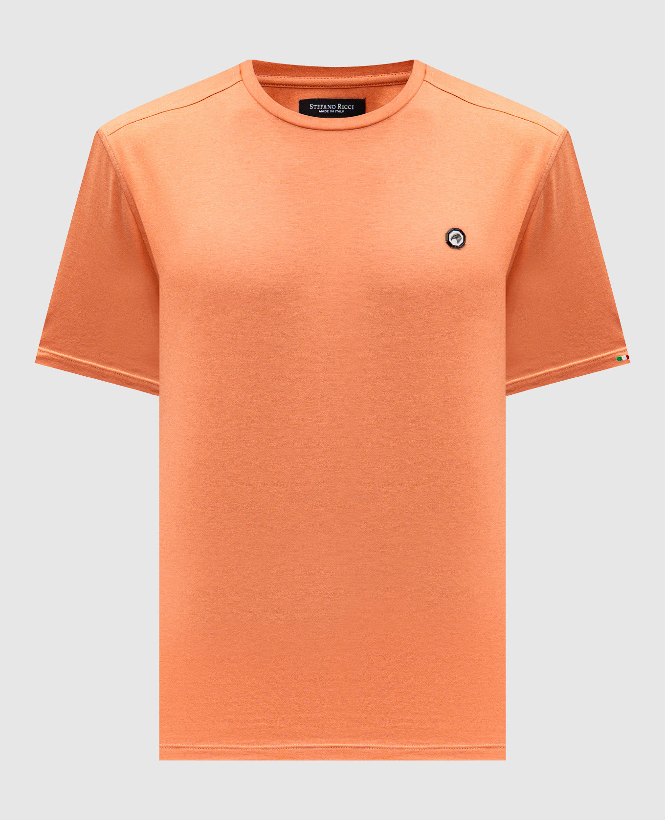

Orange T-shirt with logo emblem Stefano Ricci