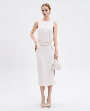 Twinset Beige midi dress with chain 252TP2300