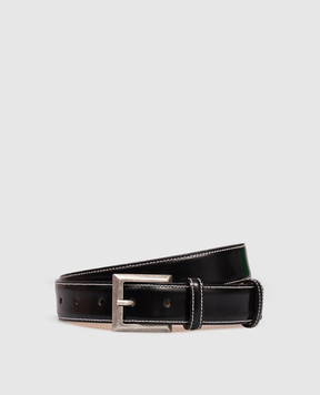 Magda Butrym Black leather belt with contrast stitching BELT01401725