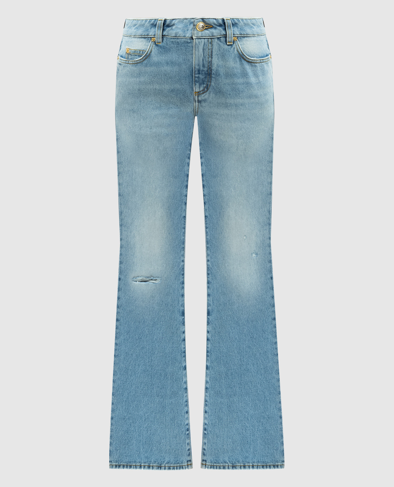 

Blue flared jeans with a distressed effect Balmain, Light blue