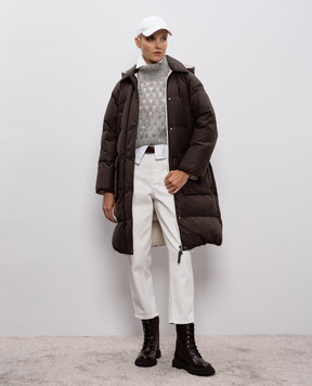 Brunello Cucinelli Gray openwork sweater with wool MNA326504