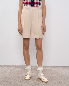 Valentino Beige wool bermuda shorts with lapels 7V3RDE309EB