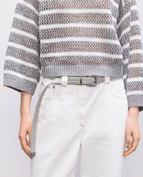 Brunello Cucinelli Gray belt with monil chain M0NALC281st