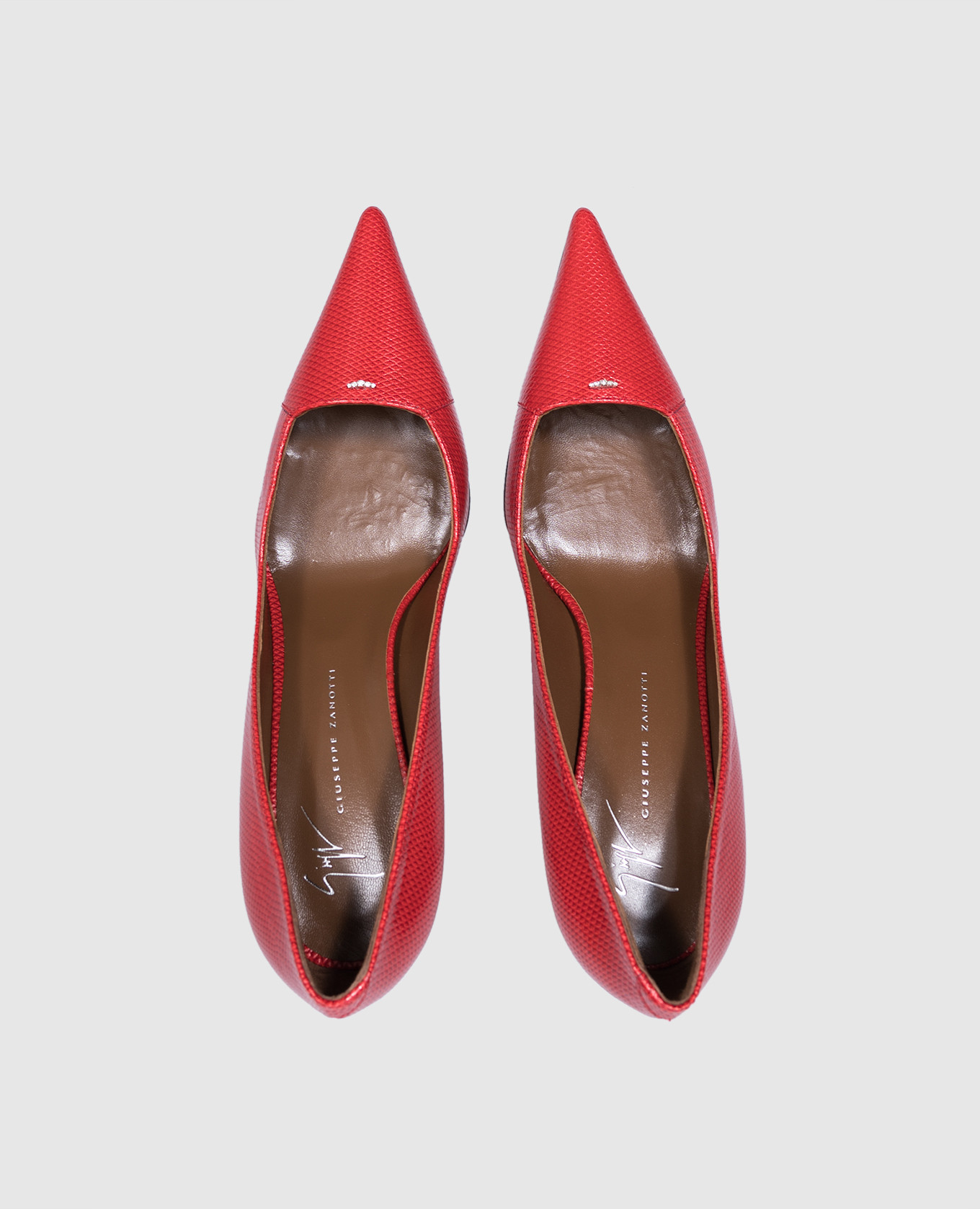 Raquel red leather shoes with crystals Giuseppe Zanotti 4