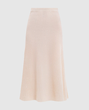 Twinset Beige wool and cashmere midi skirt 252TP3573