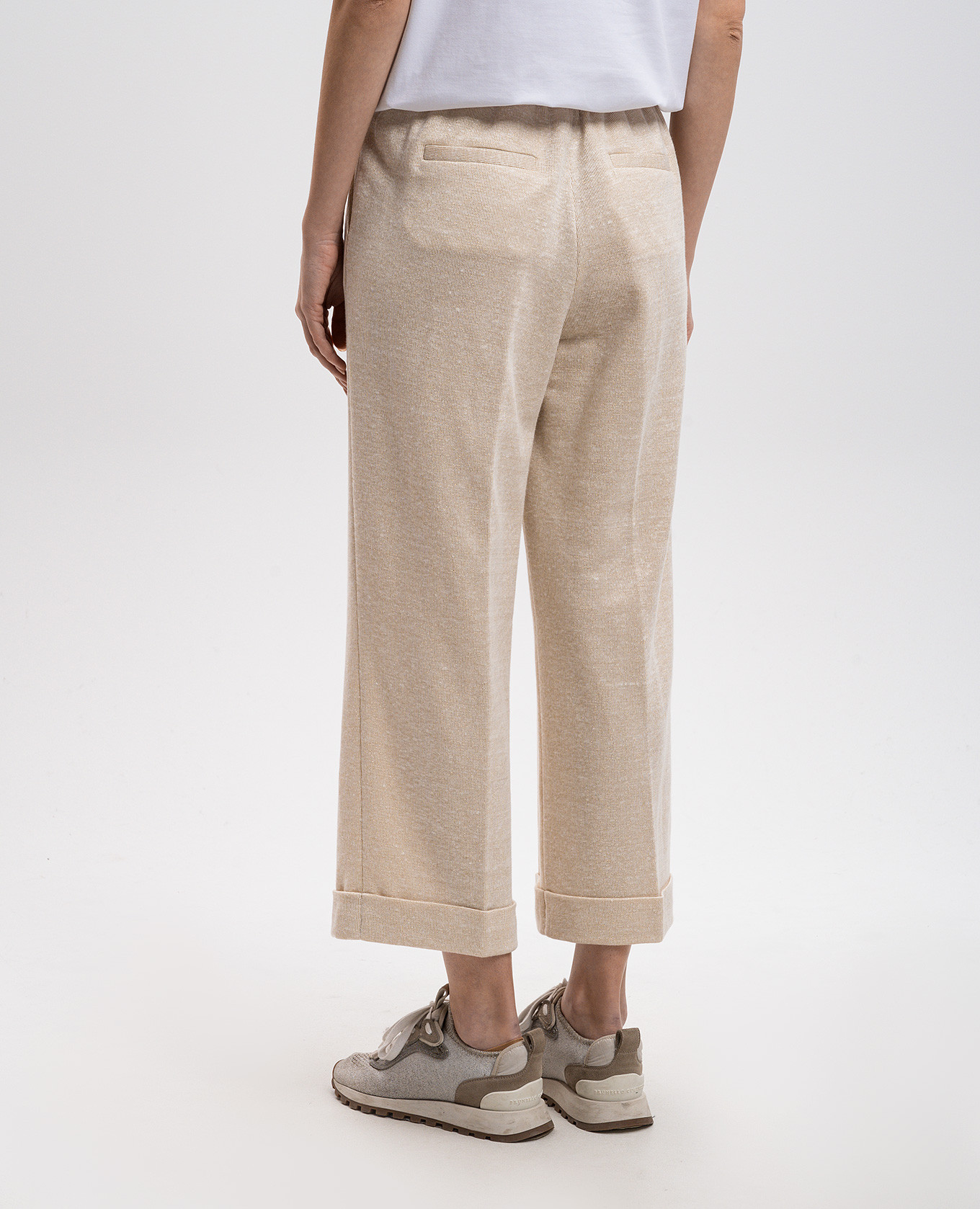 

Beige linen pants with lurex Peserico