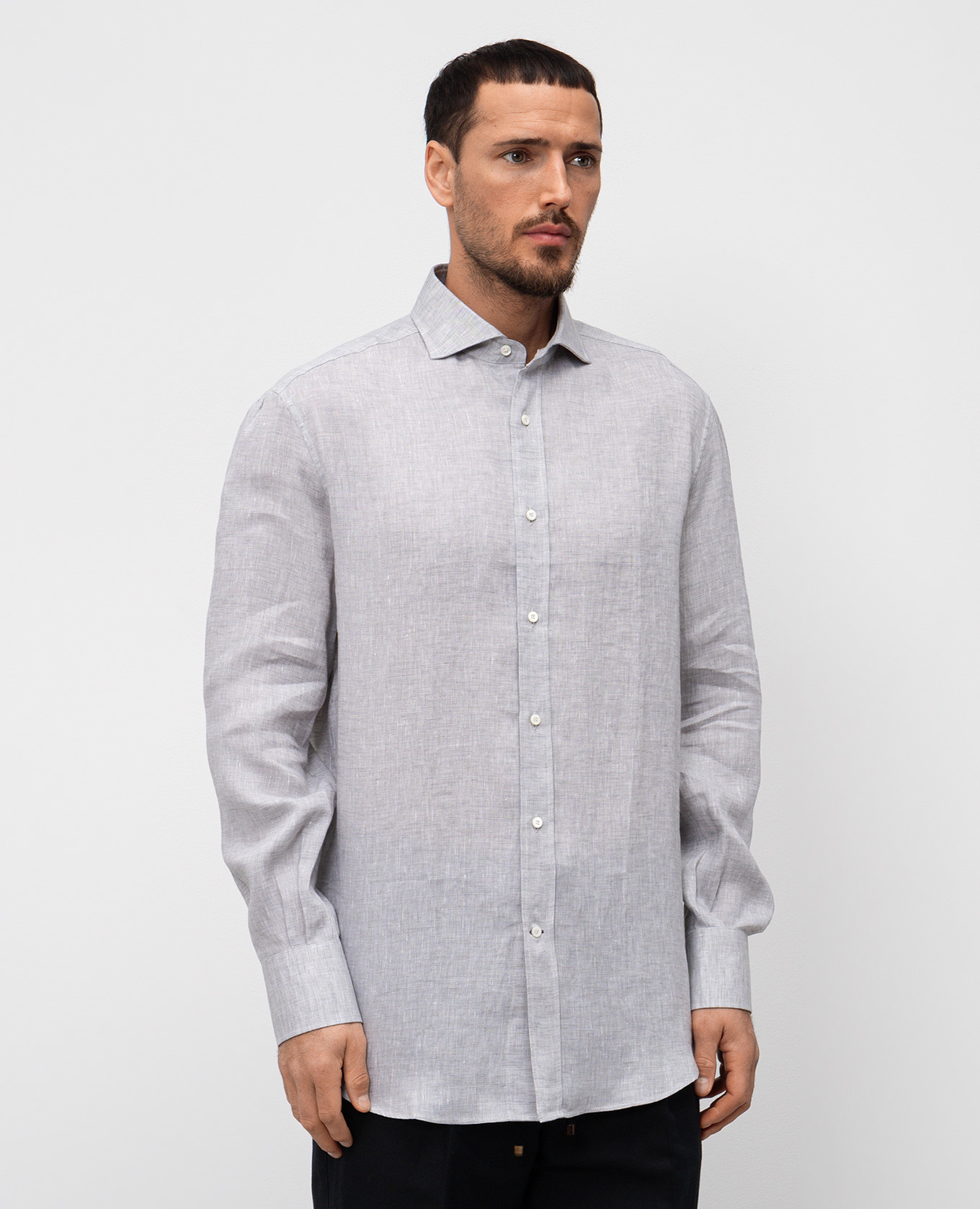 

Gray linen shirt Brunello Cucinelli, Grey