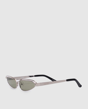 The Attico by Linda Farrow Norma Cat Eye Silver Sunglasses ATTICO73C2