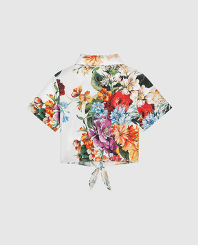 Dolce&Gabbana Children's white blouse with floral print L54S05HS5TV46