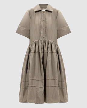 Jil Sander Green shirt dress with ruffles J02CT0493J70005