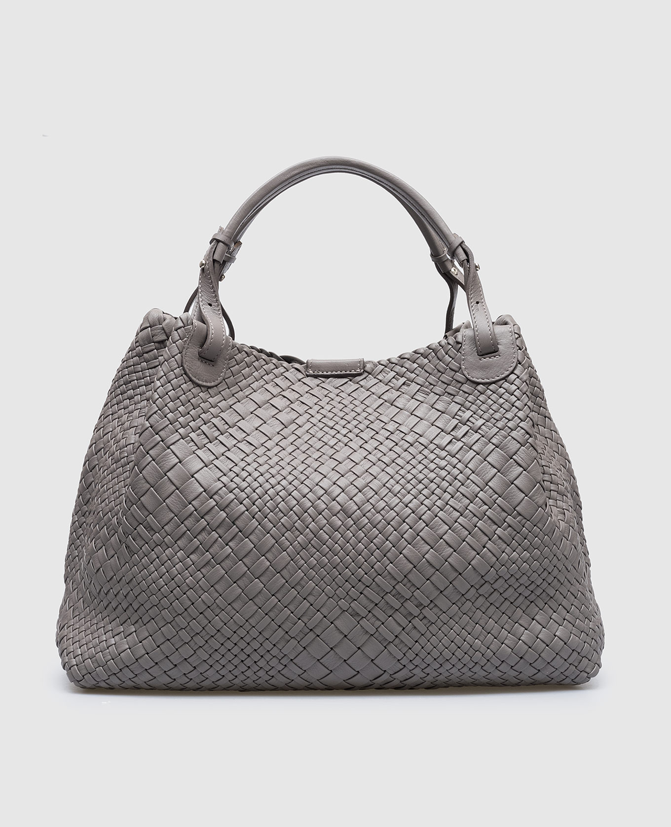 

Gray leather woven tote bag Alma Tonutti, Grey