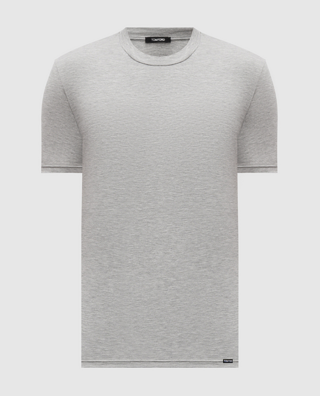 Grey melange T-shirt with logo patch Tom Ford