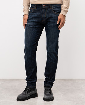 Officina 36 Blue jeans with a worn effect 02730B0008