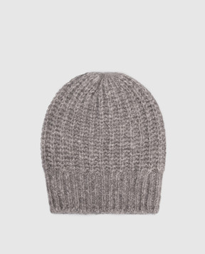 Peserico Gray alpaca wool hat S36209F0309249