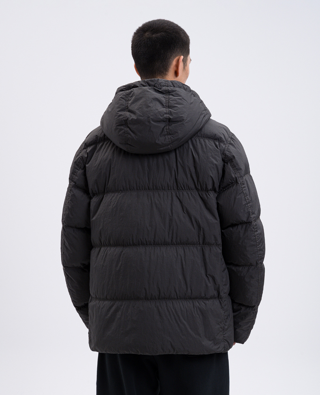

Khaki down jacket with logo Stone Island