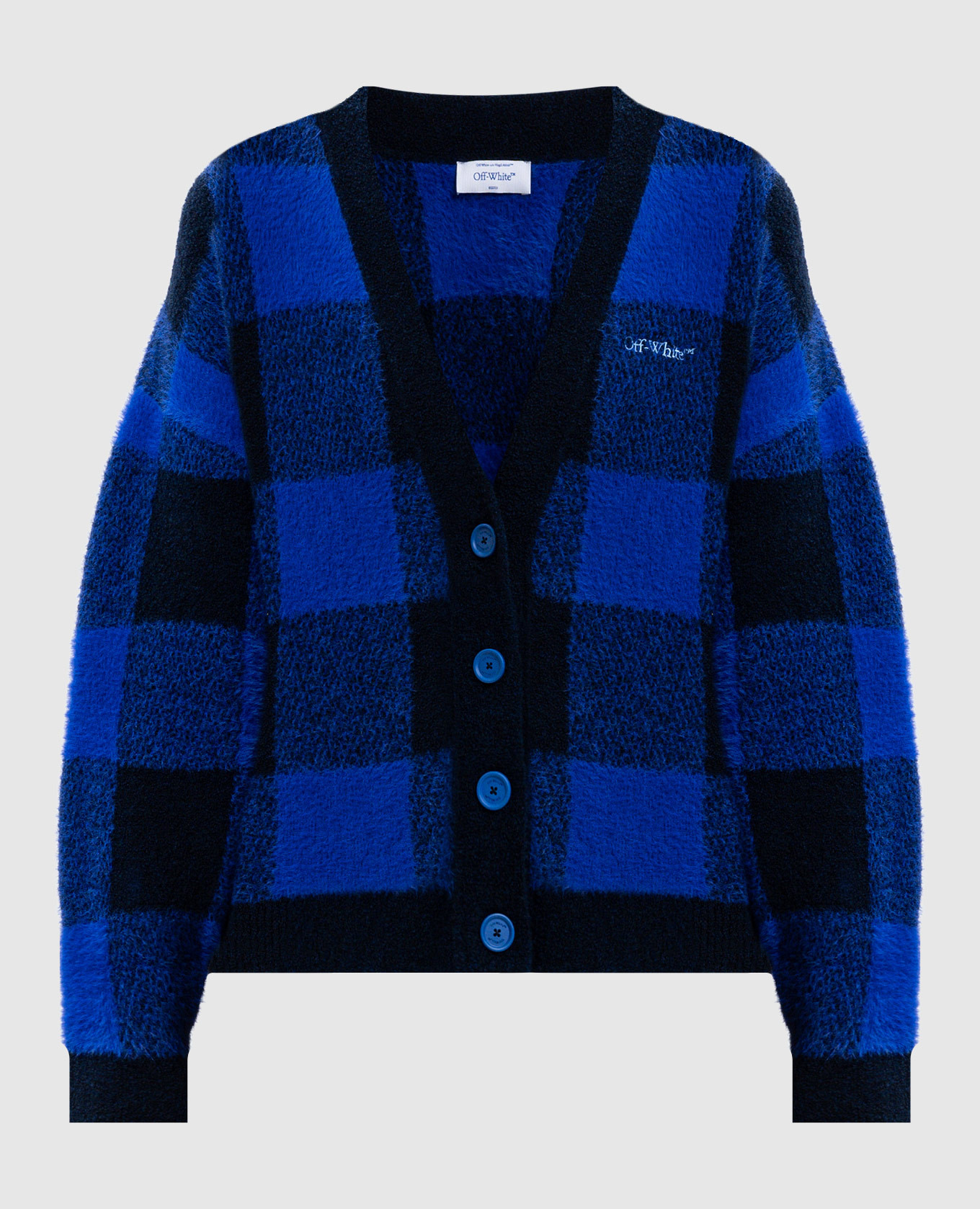 

Blue checked wool cardigan Off-White