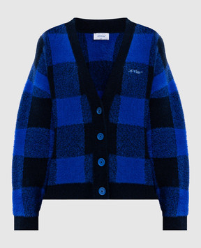 Off-White Blue checked wool cardigan 2HB04JF25KNI001