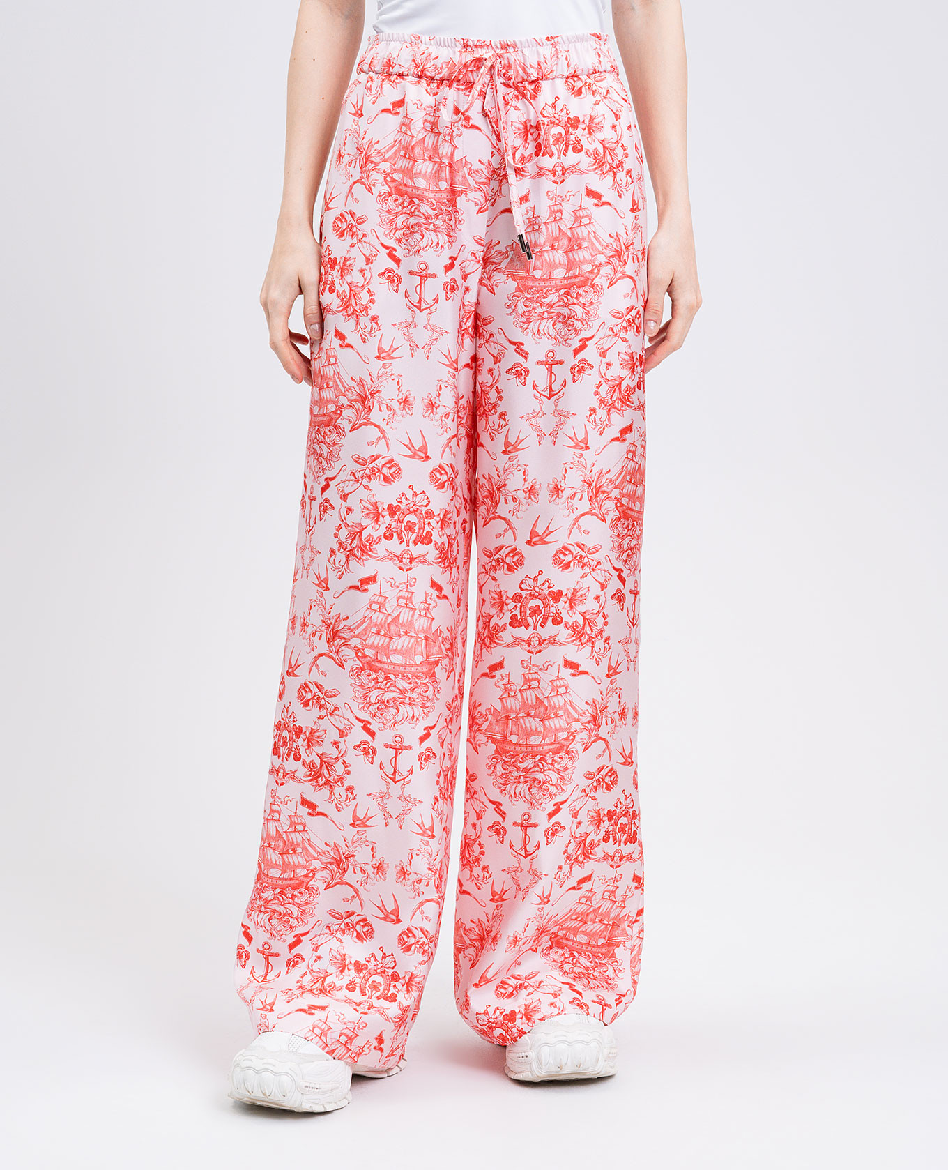 

Pink silk printed pants Alexander McQueen