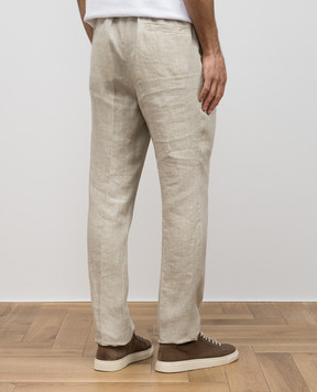 Cashmere&Whiskey Beige linen pants 0255600195