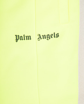 Palm Angels Children's yellow sports pants with a logo print PBCJ002S25FAB001412