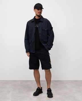 Stone Island Blue windbreaker with logo K1S154100033S00F6
