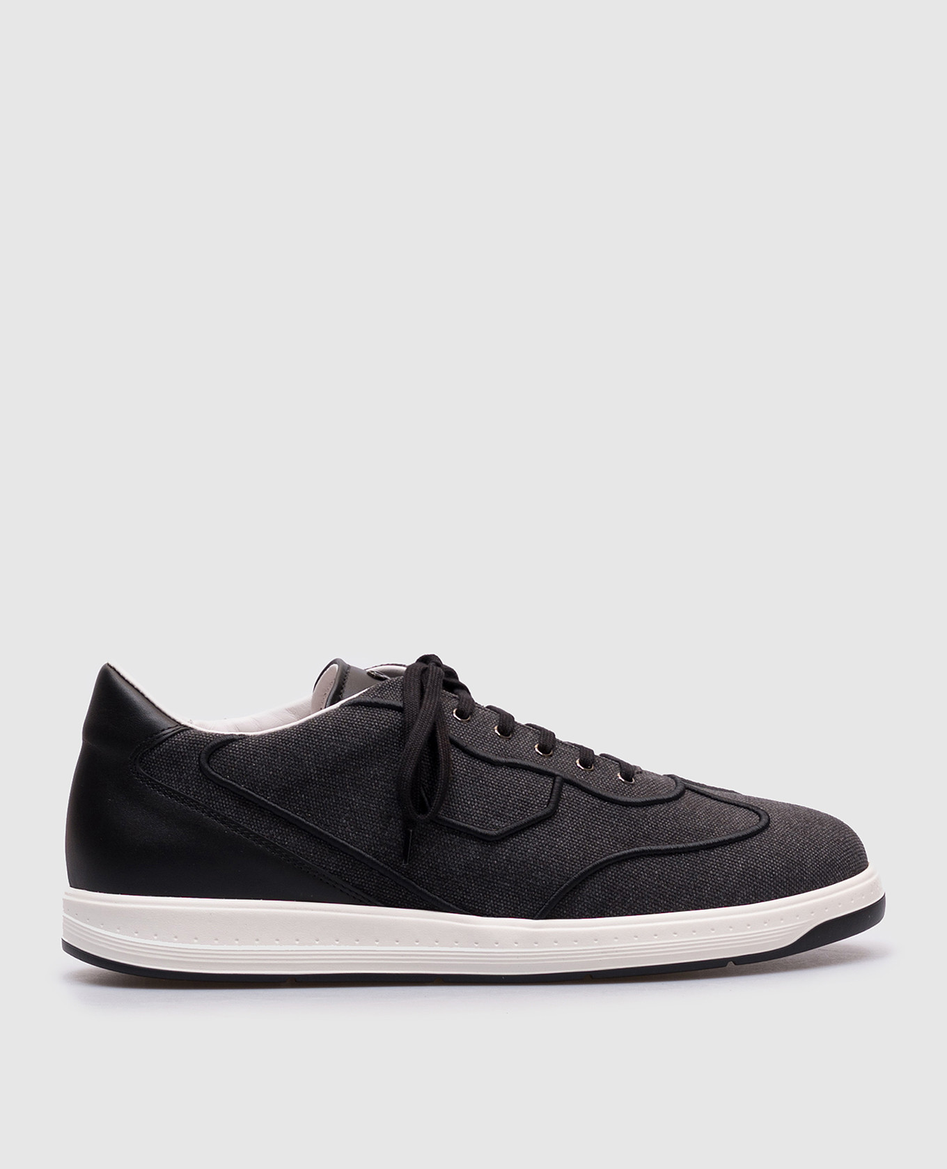 

Grey sneakers with metal logo monogram Stefano Ricci
