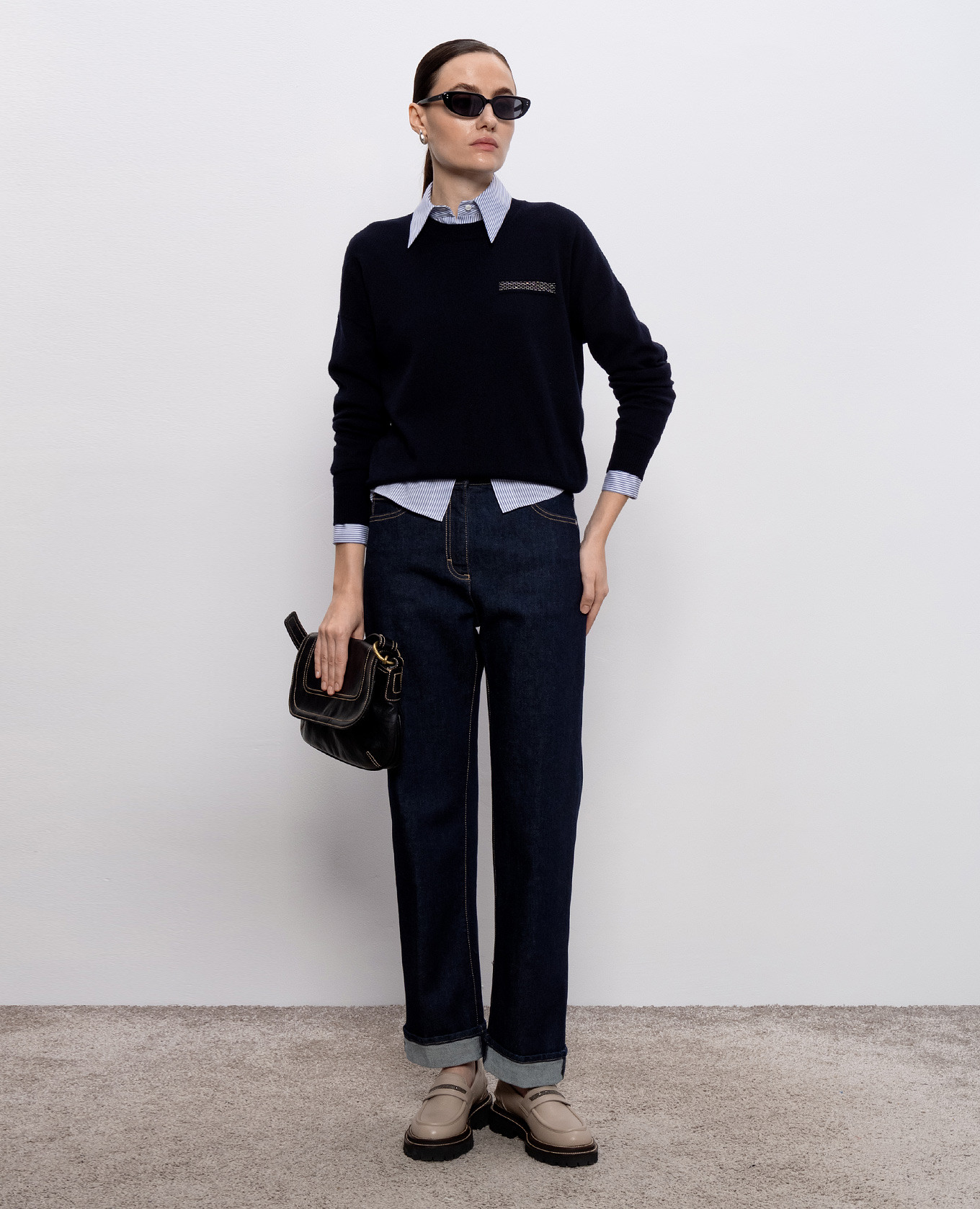 

Blue wool, silk and cashmere jumper Peserico