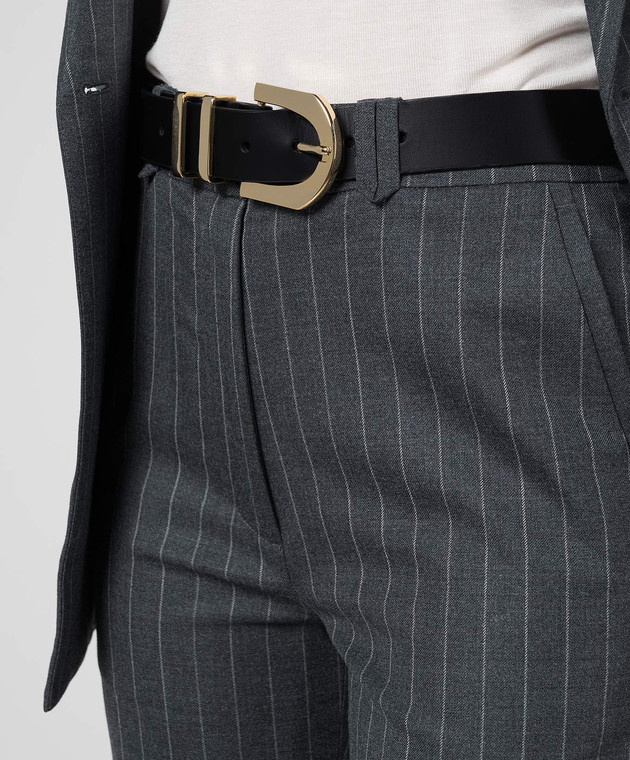 Anine Bing - SORAYA black leather belt with logo engraving  display picture 2