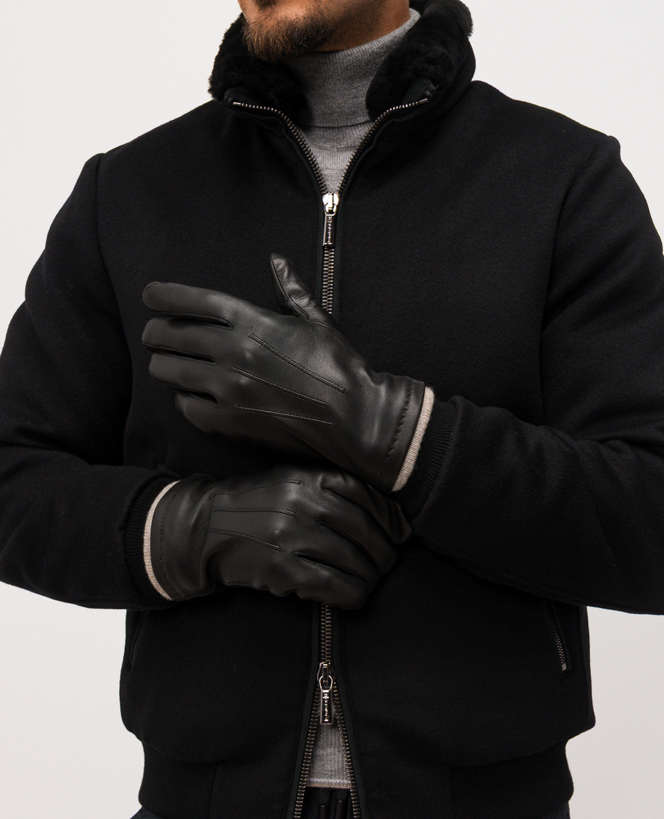 

Black leather gloves Orciani