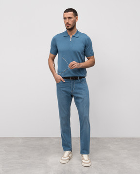 Enrico Mandelli Blue jeans with a worn effect 0MIAMI5706