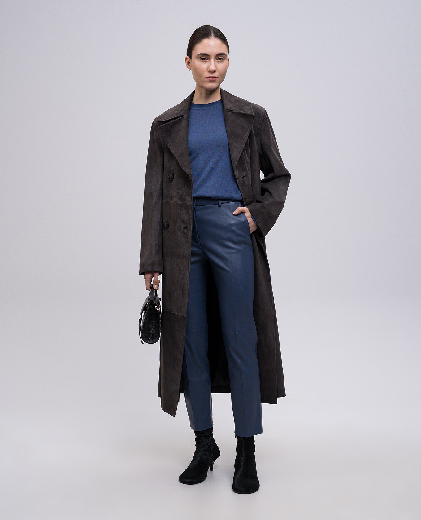 Coleman Blue Leather Pants JOSEPH 2