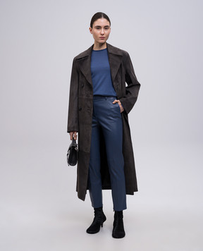 JOSEPH Coleman Blue Leather Pants JF008984