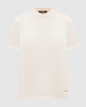 Enrico Mandelli Beige t-shirt with metallic logo DTYACH4728