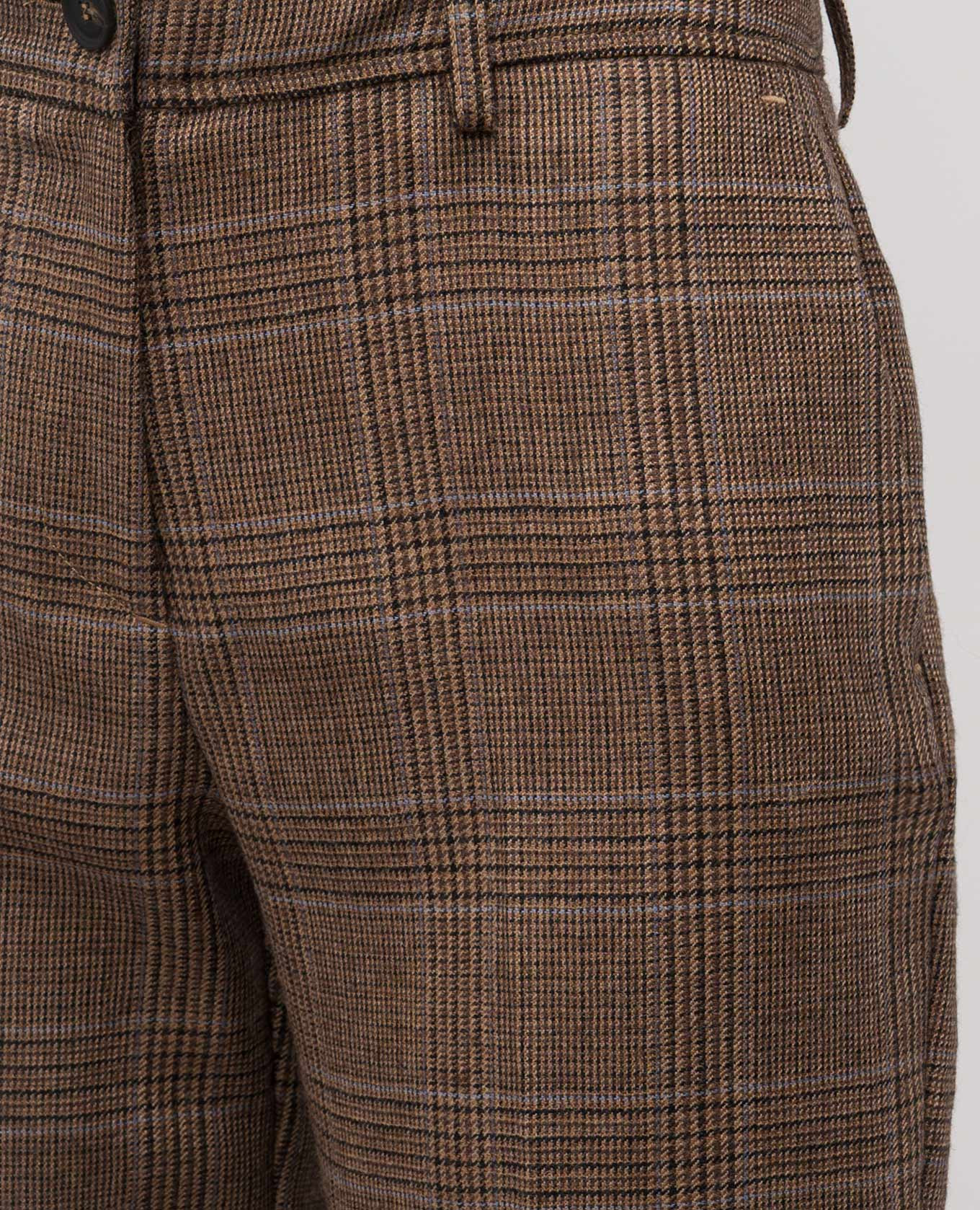 Brown Gohn wool checked trousers Momoni 5