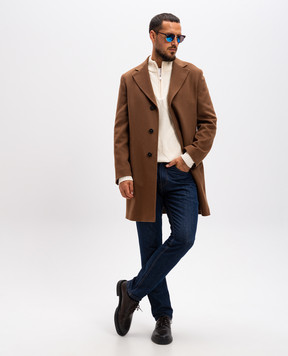 Cashmere&Whiskey White sweater made of merino wool in a pattern CH06