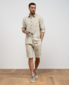 Cashmere&Whiskey Beige linen shirt 0331900195