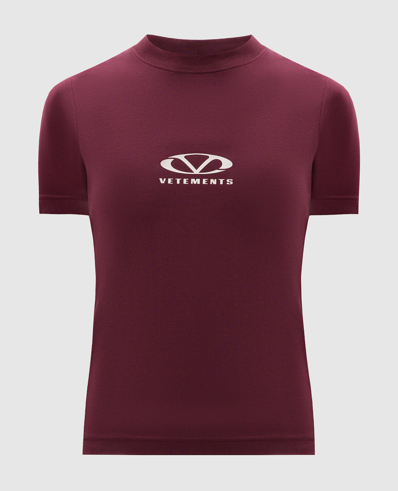 Burgundy t-shirt with logo print vetements