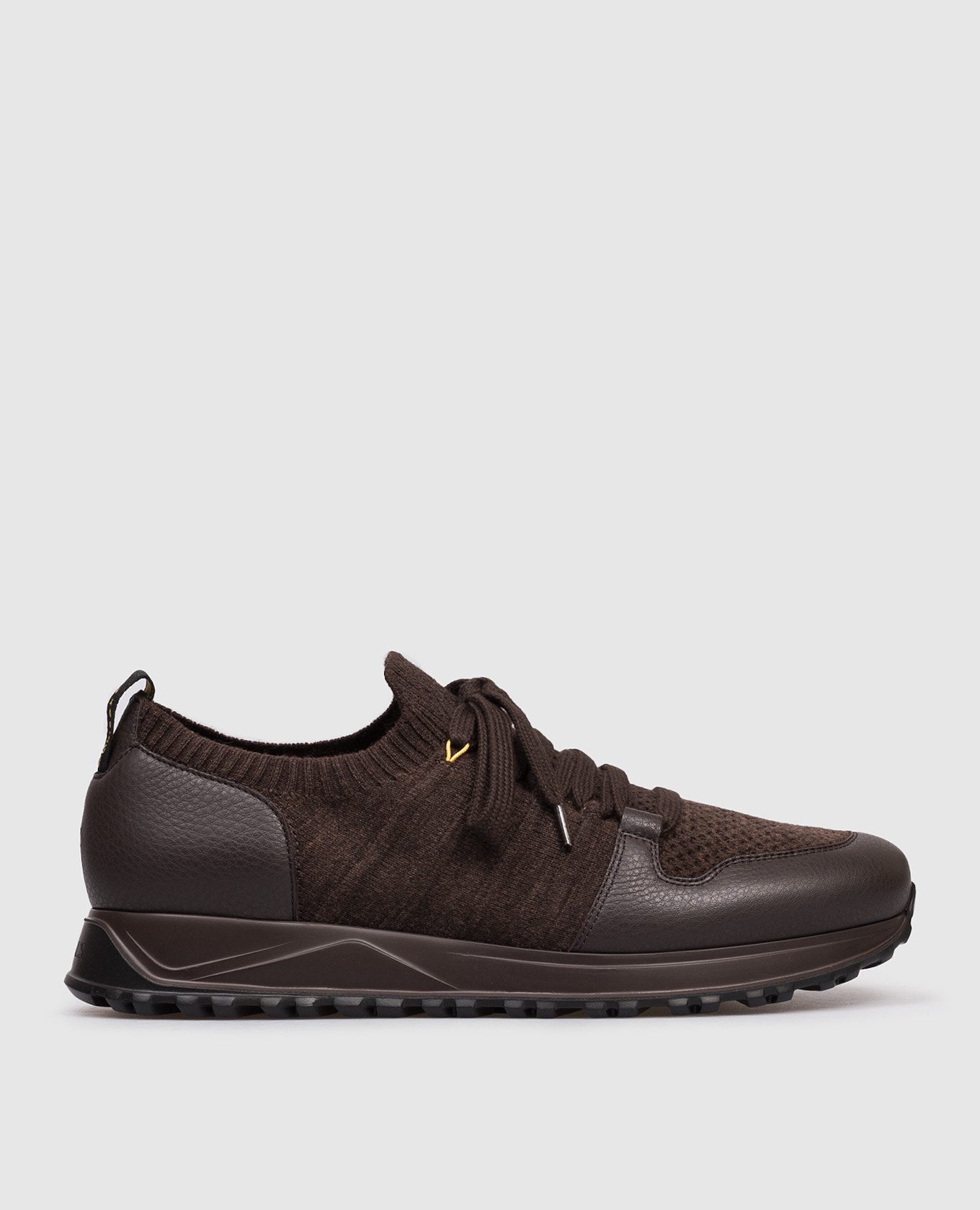 Brown wool-blend sneakers