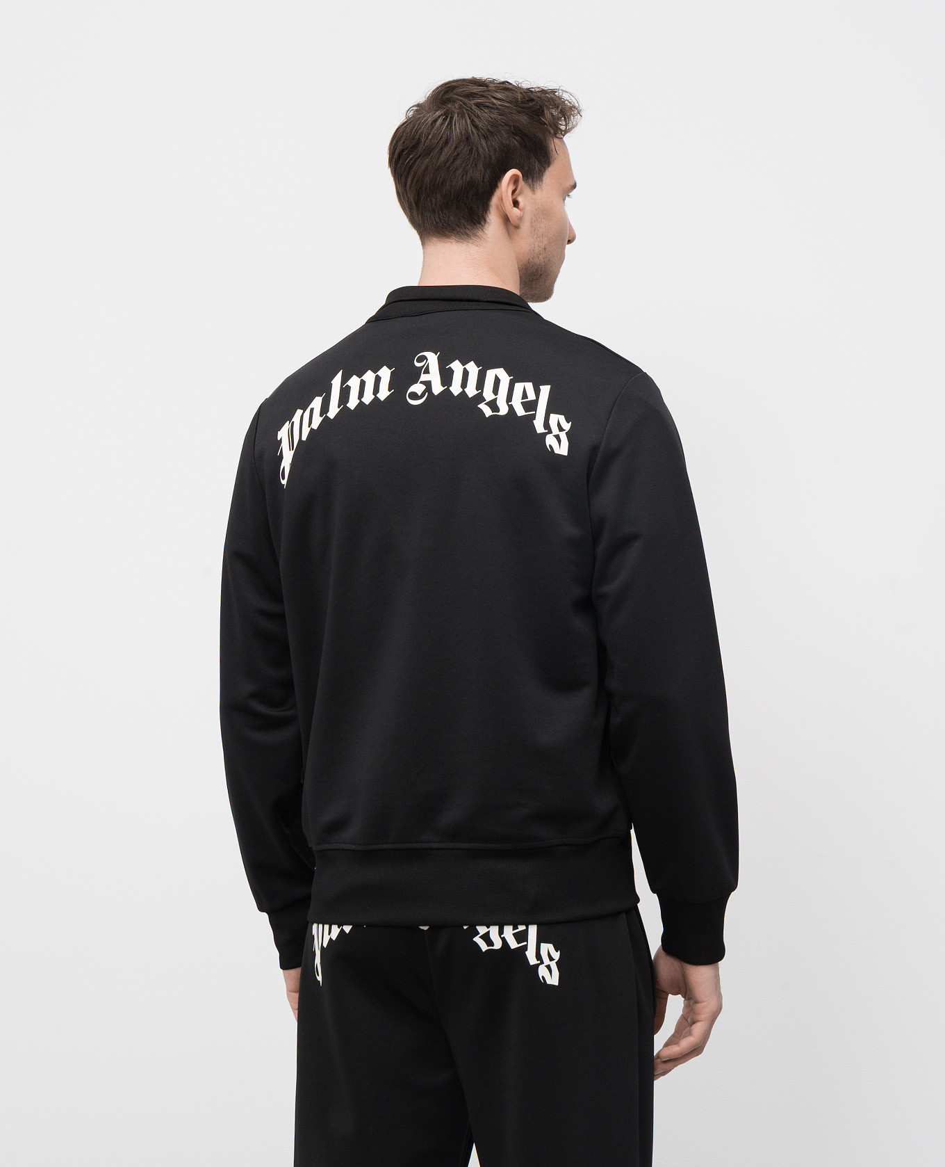 

Black sports jacket with logo print Palm Angels