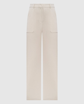 Max Mara Beige RONNIE pants with logo embroidery RONNIE