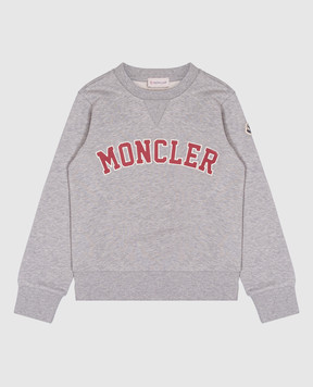 Moncler ENFANT Children's gray melange sweatshirt with logo K19548G0000489AKM1214