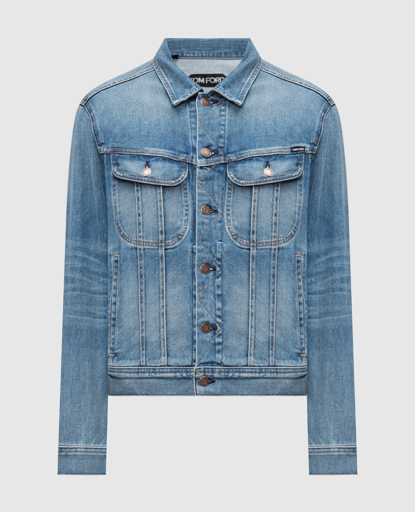 

Blue denim jacket with a worn effect Tom Ford