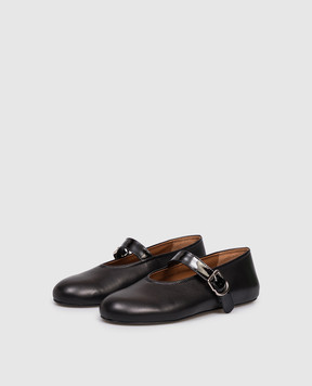 Babe Pay Pls Black leather ballet flats 240155KO