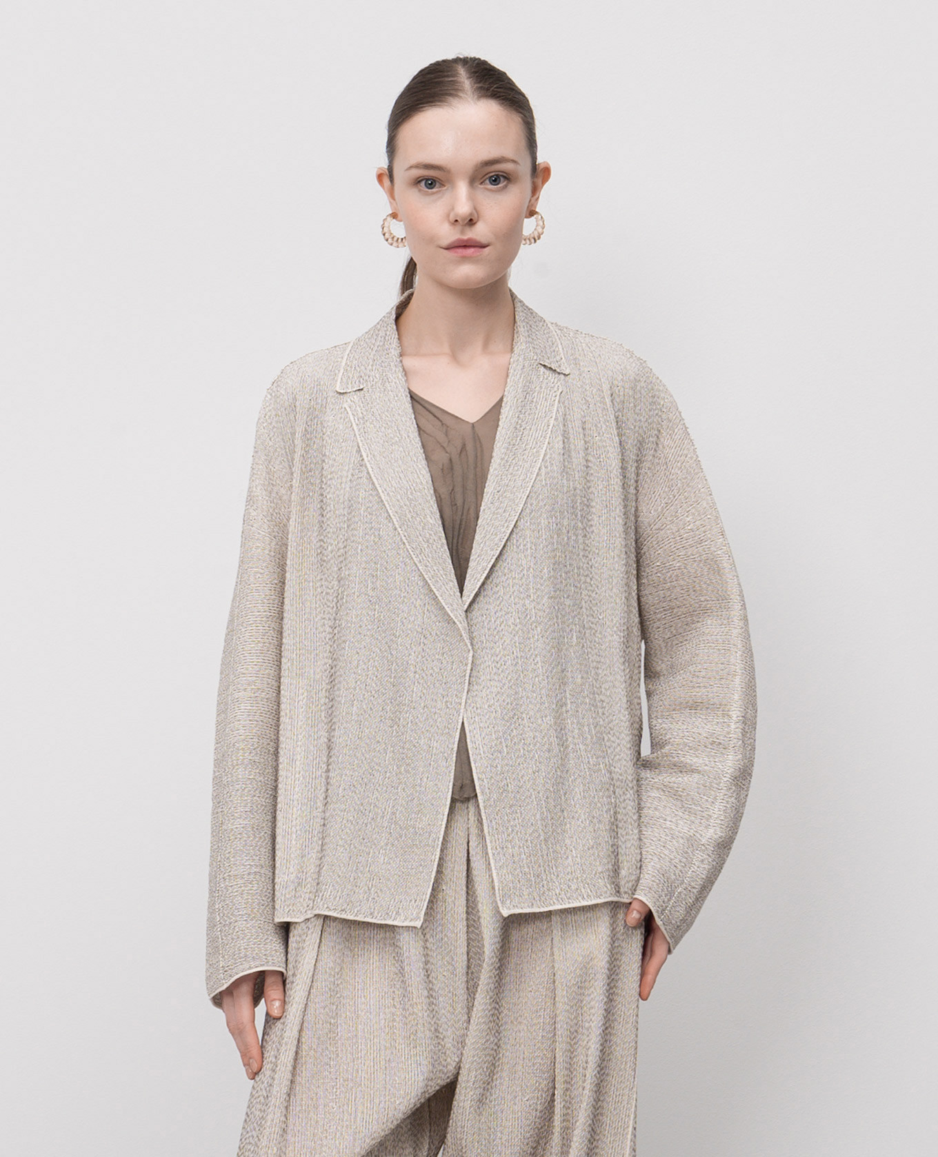 

Beige jacket with linen and silk BOBOUTIC
