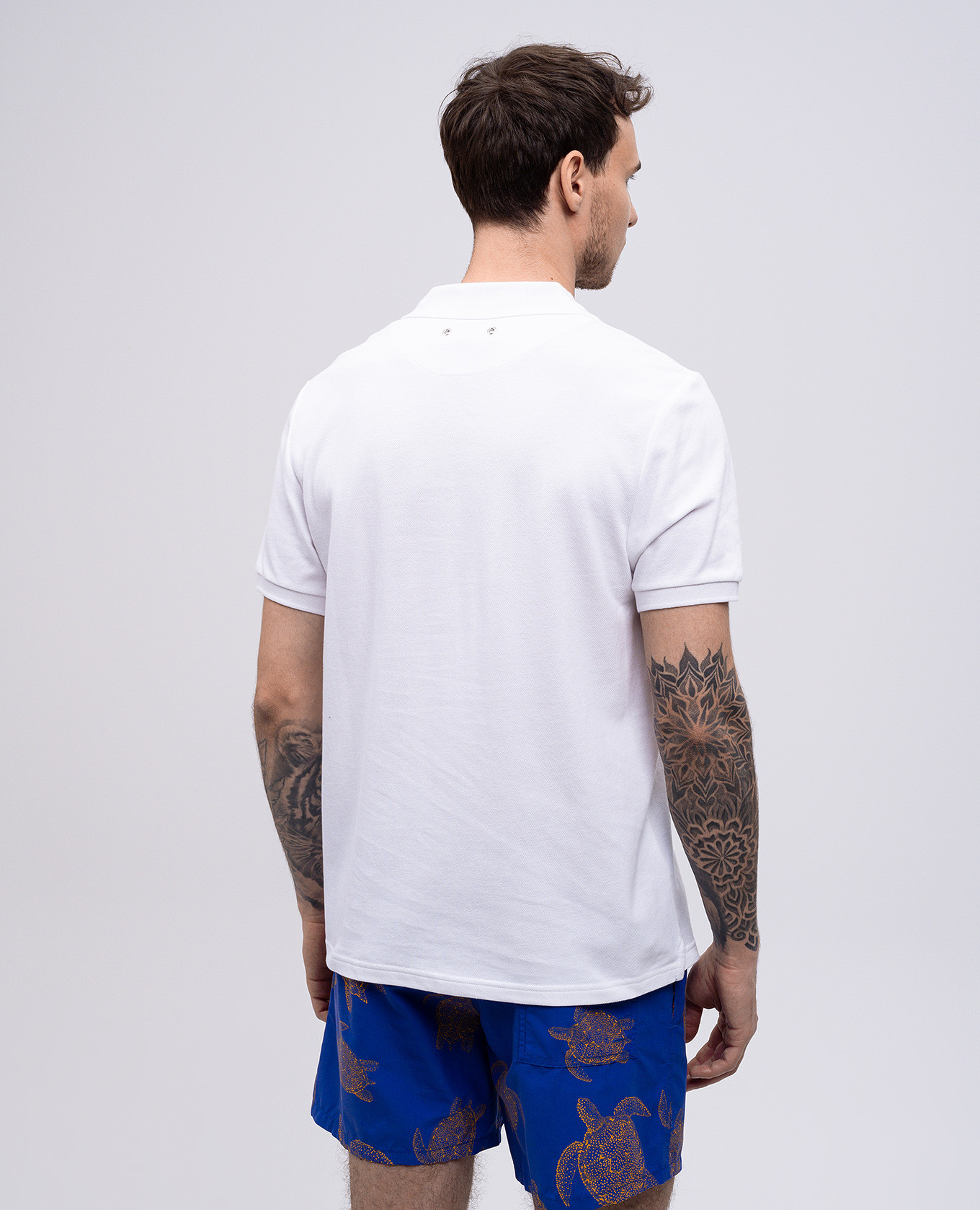 

White polo with embroidered logo emblem Vilebrequin