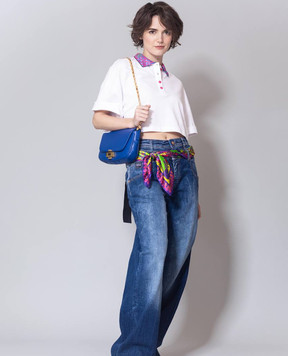 Versace Jeans Couture Blue flared jeans with logo patch 76HAB503DW009M31
